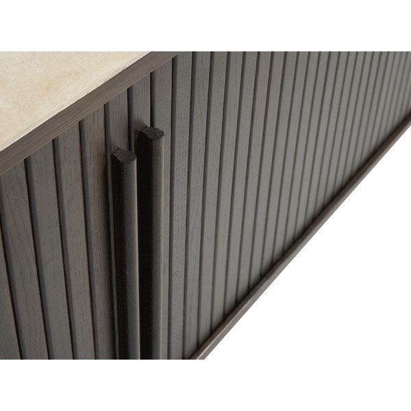 TV omarica s keramično ploščo v temni naravni barvi 180x50x40 cm Enna – Unique Furniture-image-2
