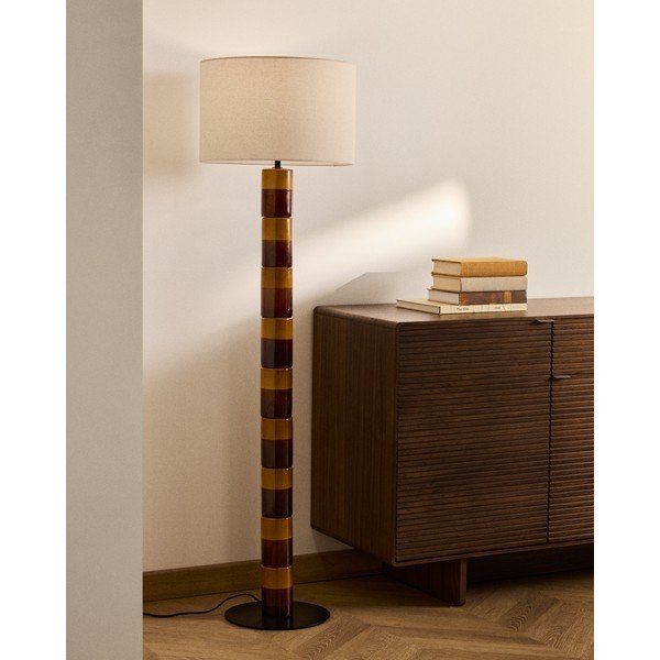 Stoječa svetilka s tekstilnim senčilom (višina 146 cm) Mavran – Kave Home-image-1