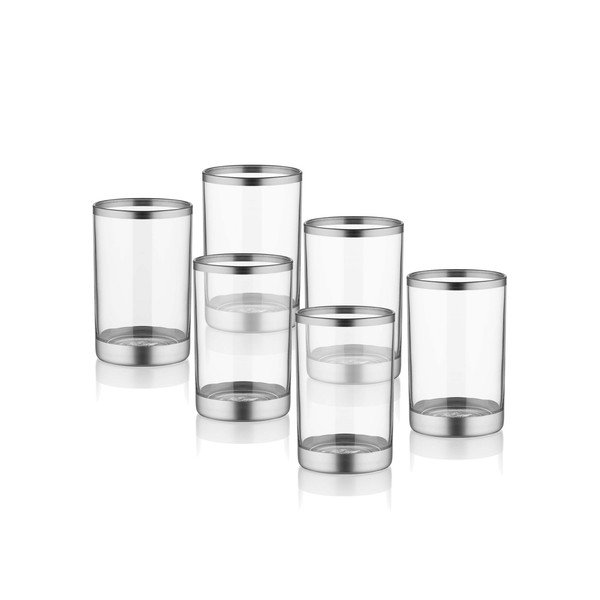Komplet 6 kozarcev Mia Glam Silver, 100 ml-image-1