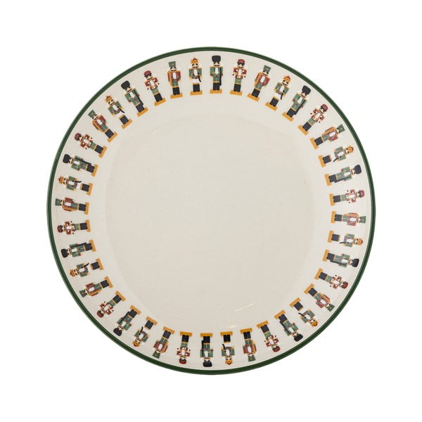 Kremno bel desertni lončen krožnik z božičnim motivom ø 16 cm Jolly – Bloomingville