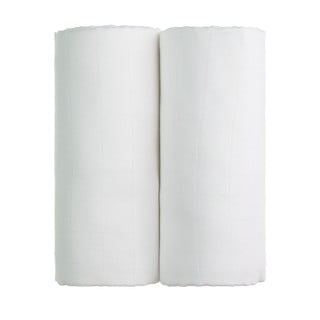 Komplet 2 belih bombažnih kopalnih brisač T-TOMI Tetra, 90 x 100 cm