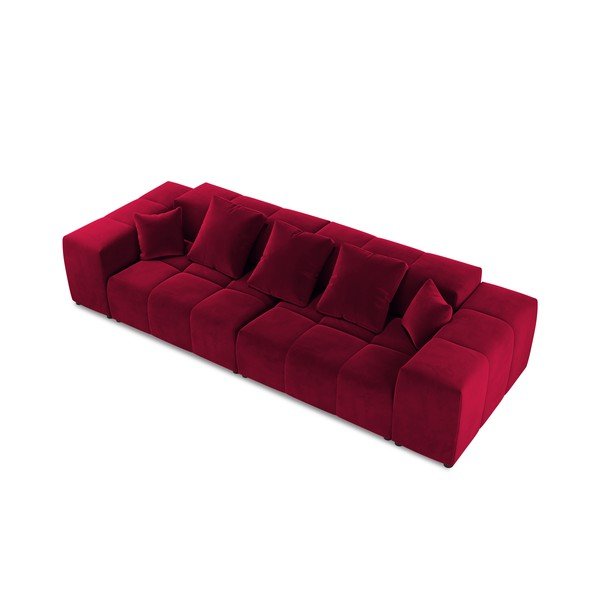 Rdeči žametni kavč 320 cm Rome Velvet - Cosmopolitan Design -image-3