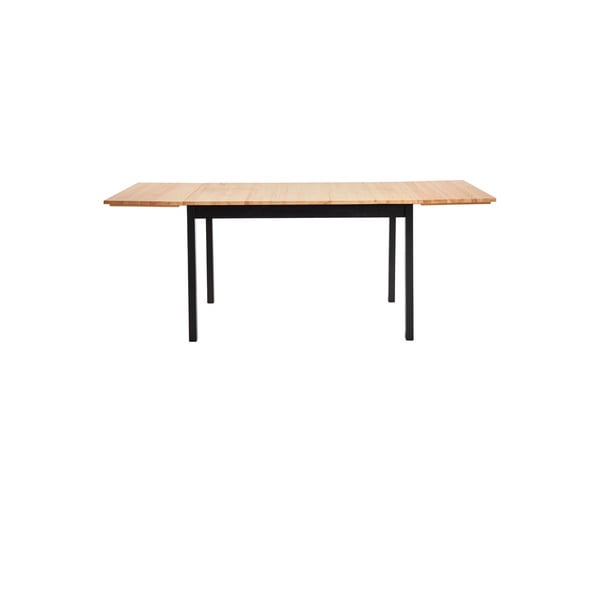 Raztegljiva jedilna miza iz borovega lesa s črno konstrukcijo Bonami Essentials Brisbane, 120 (200) x 70 cm-image-2
