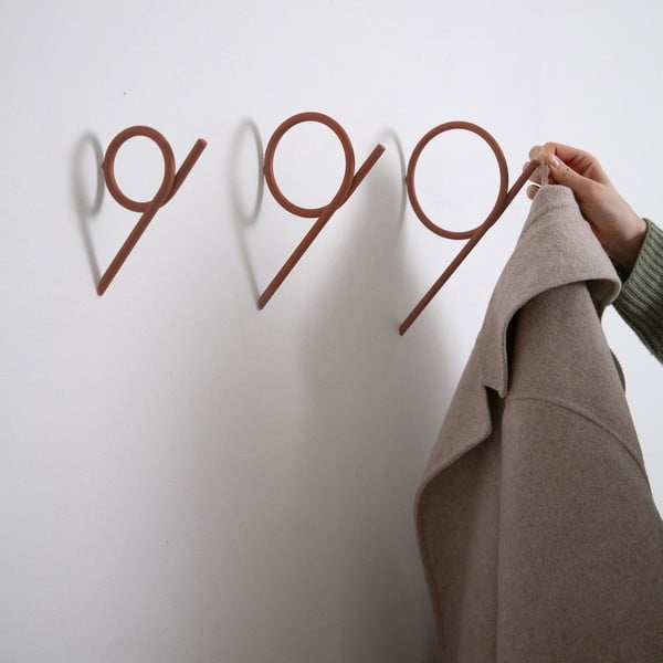 Jeklen stenski obešalnik v barvi terakote Tuba M – Spinder Design-image-2