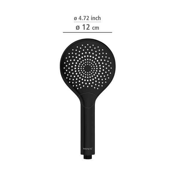 Črna tuš glava Wenko Matt, ø 12 cm-image-1