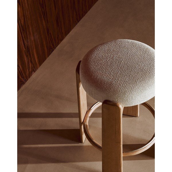 Barski stol iz masivnega jesena v bež in naravni barvi  (višina sedeža 65 cm) Granite – Kave Home-image-3