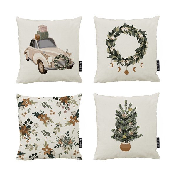 Prevleke za blazino v kompletu 4 ks z božičnim motivom 45x45 cm Festive Mood – Butter Kings