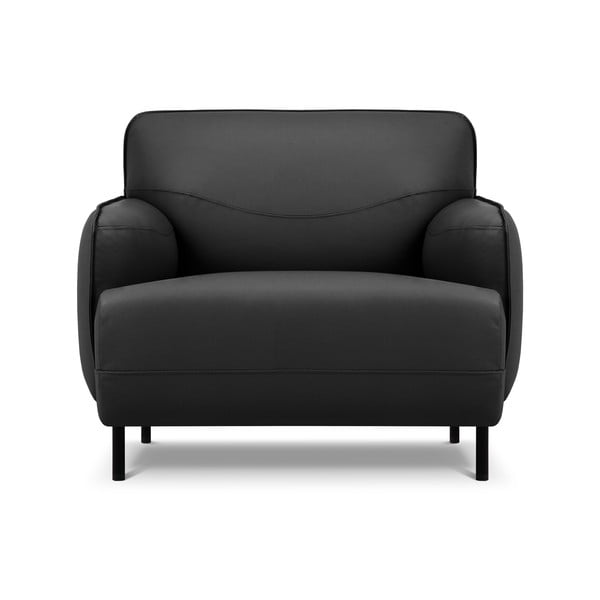 Temno siv usnjen fotelj Windsor & Co Sofas Neso