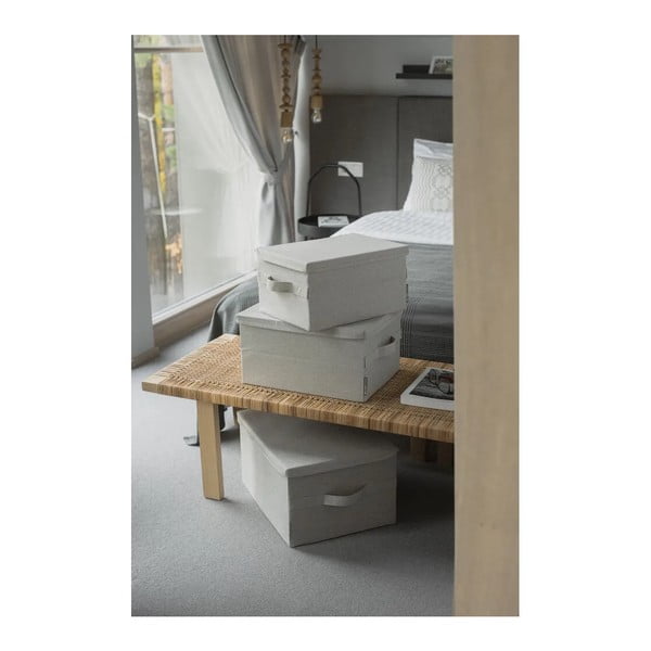 Črna tekstilna škatla za shranjevanje s pokrovom 45x34x25 cm Soft Storage – Bigso-image-2