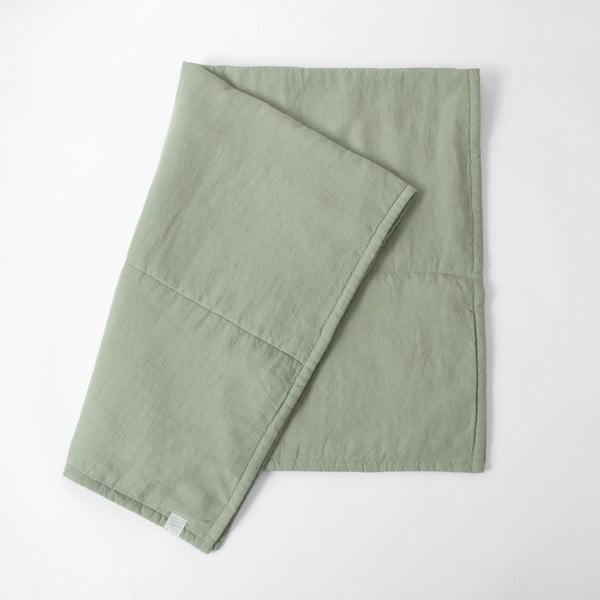 Zelena lanena otroška odeja 140x200 cm – Linen Tales