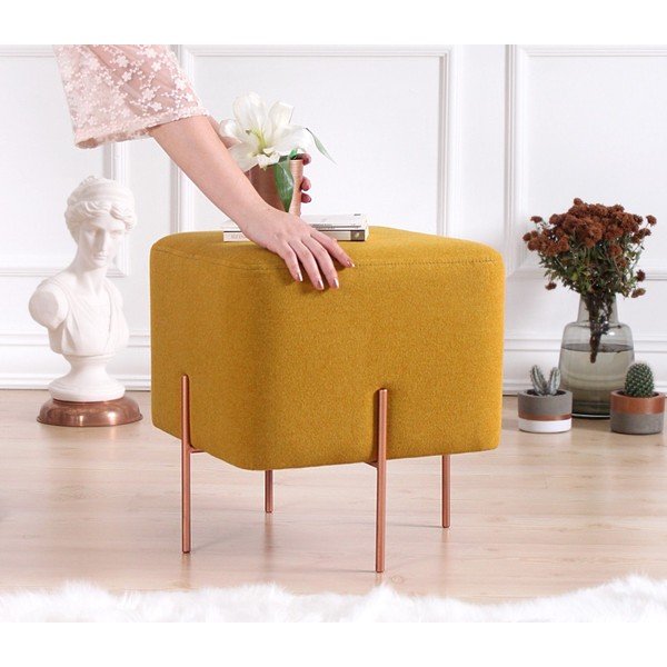 Gorčično rumen tabure Copper – Artie-image-3