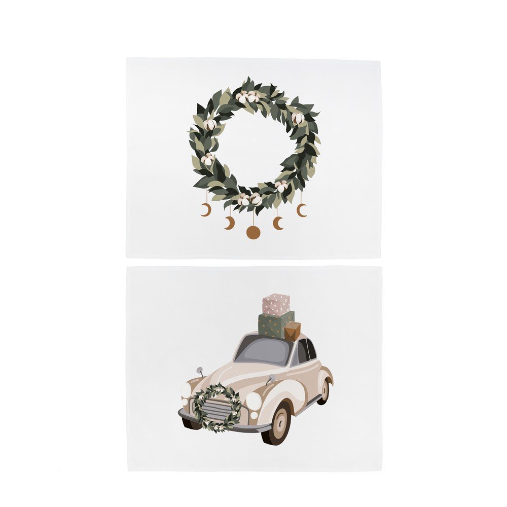 Tekstilni pogrinjki v kompletu 2 ks z božičnim motivom 35x47 cm Festive Car
