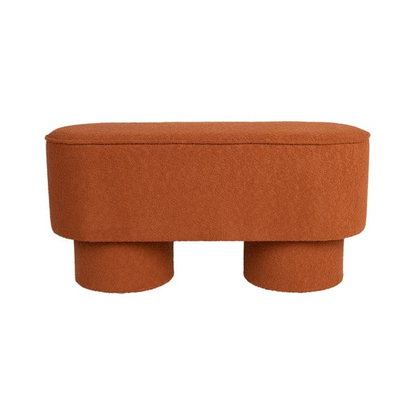 Opečnato oranžna klop iz tkanine bouclé Marcos – White Label