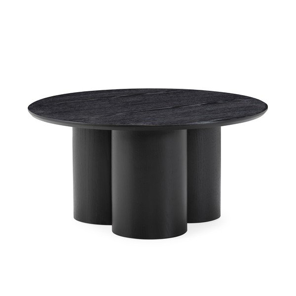 Črna okrogla klubska mizica ø 80 cm Lua – MOME