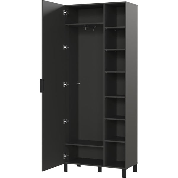 Antracitno siva garderobna omara 82x202 cm Ceduna – Germania-image-3