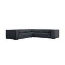 Temno modra usnjena kotna sedežna garnitura (s kotom po izbiri) Madame – Windsor & Co Sofas