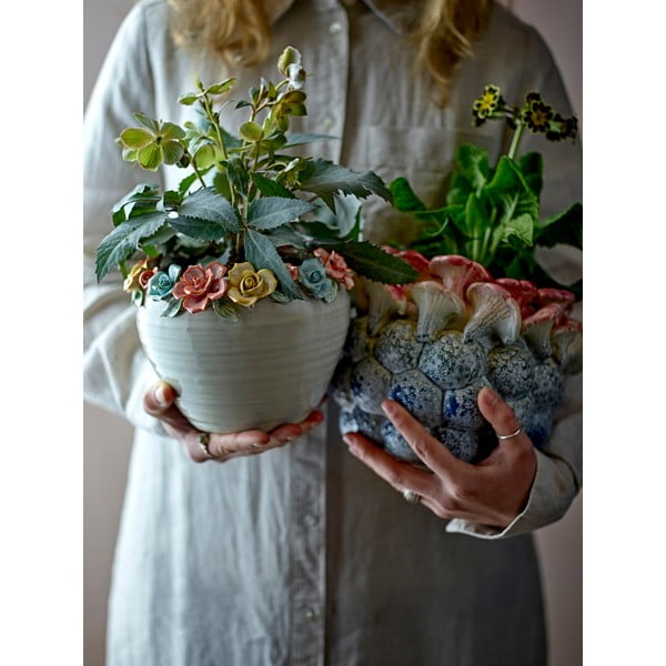 Ročno poslikan okrasni cvetlični lonec iz kamenine ø 19,5 cm Eanna – Bloomingville-image-2