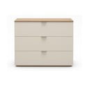 Kremno bela komoda v hrastovem dekorju 100x80x40 cm Dennis – Marckeric