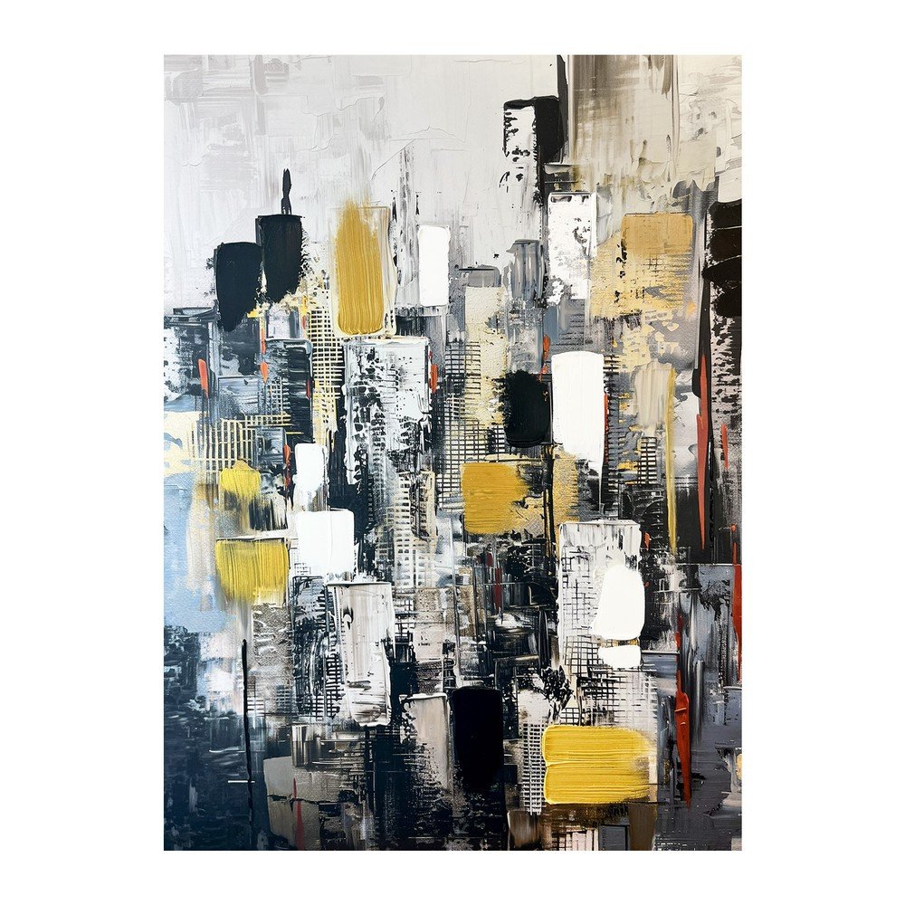 Slika z ročno naslikanimi elementi 70x100 cm Cityscape
