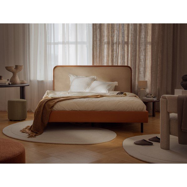 Zelena oblazinjena zakonska postelja z letvenim dnom 200x200 cm Aveline – Micadoni -image-1