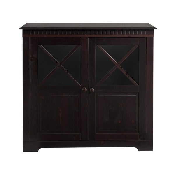 Temno rjava vitrina iz masivnega bora 95x35 cm Lisa – Støraa