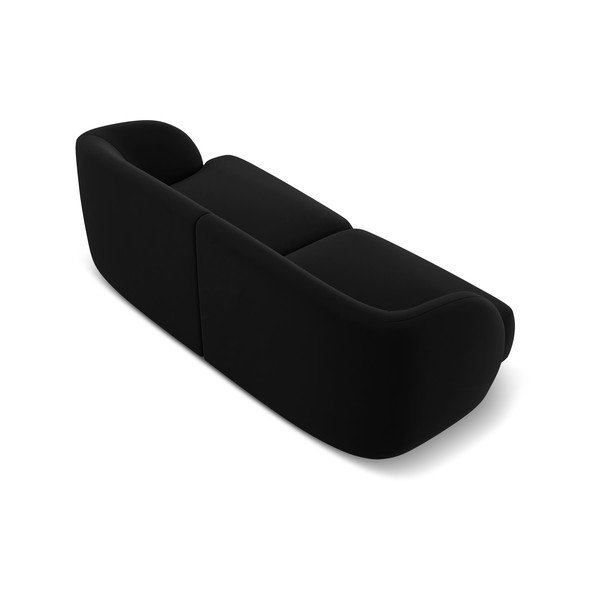 Črni žametni kavč 184 cm Miley - Micadoni Home-image-2