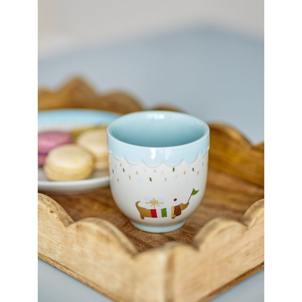 Modro-kremno bela otroška skodelica iz kamenine 150 ml Celebrate – Bloomingville Mini-image-1