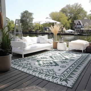 Zelena/kremno bela zunanja preproga 160x230 cm Gemini – Elle Decoration