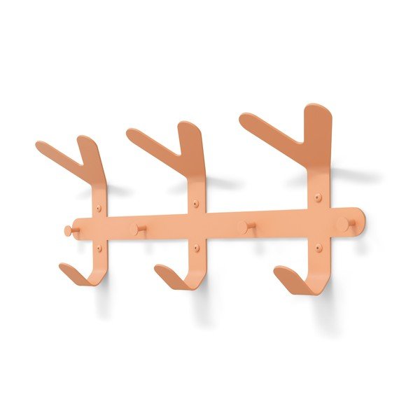 Rožnato-oranžen jeklen stenski obešalnik 66 cm Frondo – Spinder Design