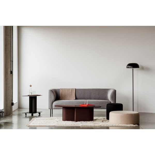 Bordo rdeča klubska mizica z mizno ploščo v hrastovem dekorju 50x115 cm Looi – noo.ma-image-3