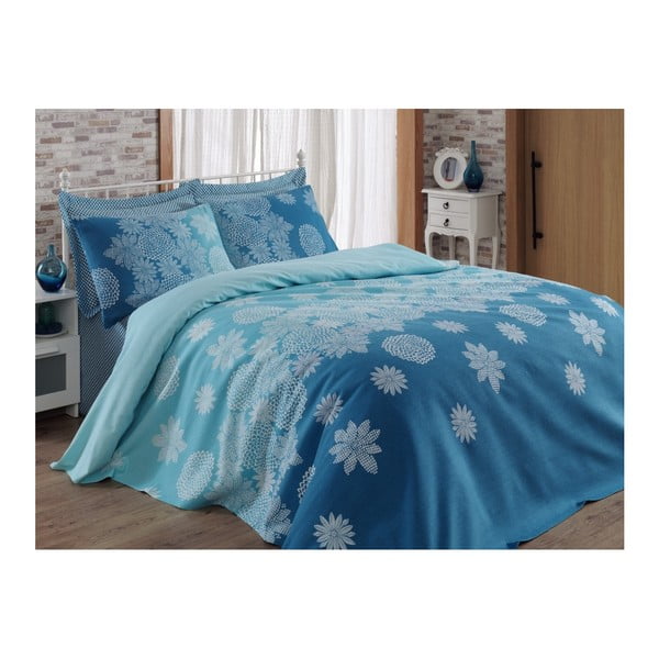 Modro posteljno pregrinjalo Adla, 200 x 235 cm