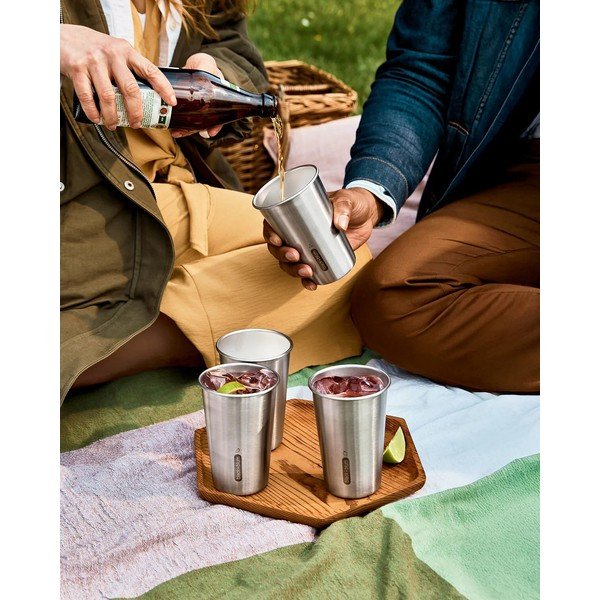 Potovalni lonček iz nerjavečega jekla v srebrni barvi 500 ml – Black + Blum-image-1