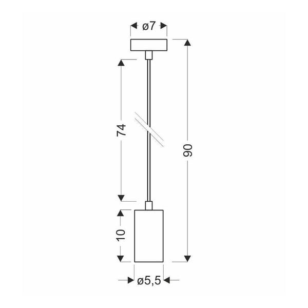 Črna viseča svetilka s kovinskim senčnikom ø 7 cm Tubo - Candellux Lighting-image-2