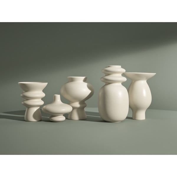 Kremno bela keramična vaza Kähler Design Kontur, višina 25 cm-image-2