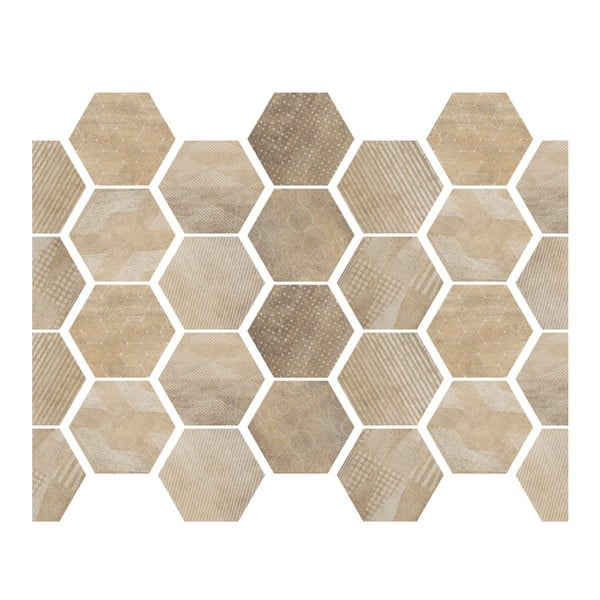 Komplet 28 nalepk za dekoracijo lesa Ambiance Hexagons, 15 x 13,5 cm