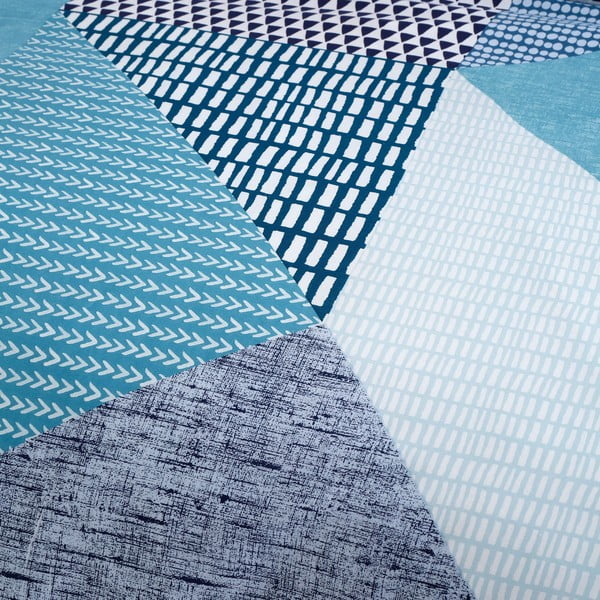 Zelenomodra posteljnina za zakonsko posteljo 200x200 cm Larsson Geo – Catherine Lansfield-image-4