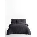 Antracitno siva enojna posteljnina iz renforce bombaža 140x200 cm Waffle Striped – Mila Home Luxury