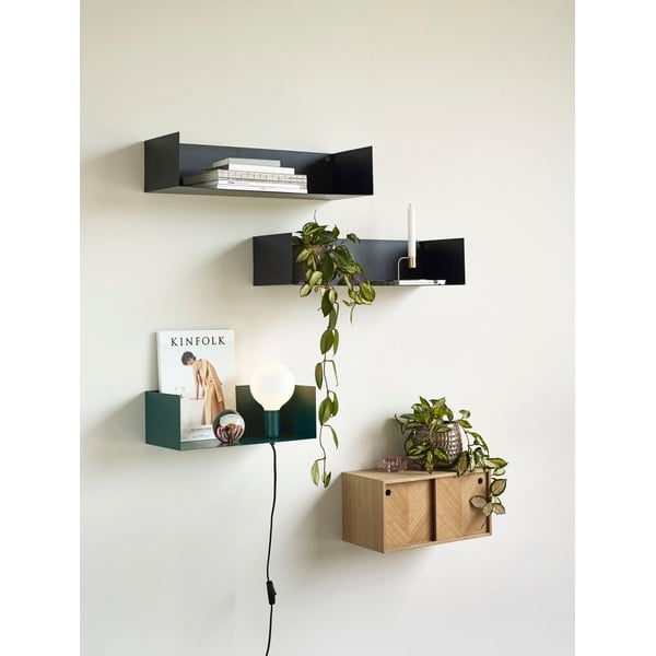 Stenska polica iz hrastovega lesa Hübsch Herringbone-image-1