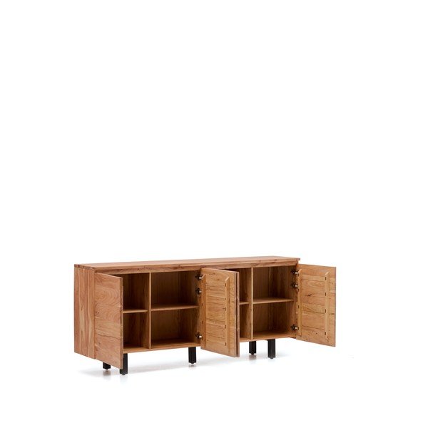 Komoda iz masivne akacije v naravni barvi 200x88x40 cm Uxue – Kave Home-image-3