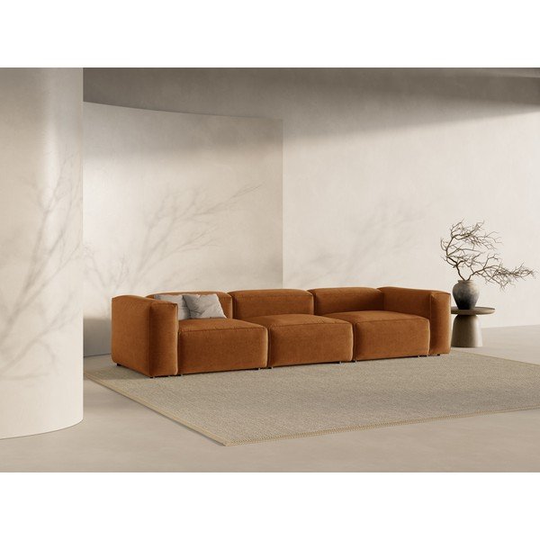Opečnato oranžna sedežna garnitura 364 cm Bergamo – Cosmopolitan Design-image-1