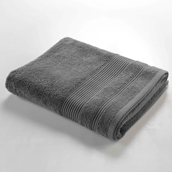 Temno siva bombažna brisača iz frotirja 90x150 cm Tendresse – douceur d'intérieur
