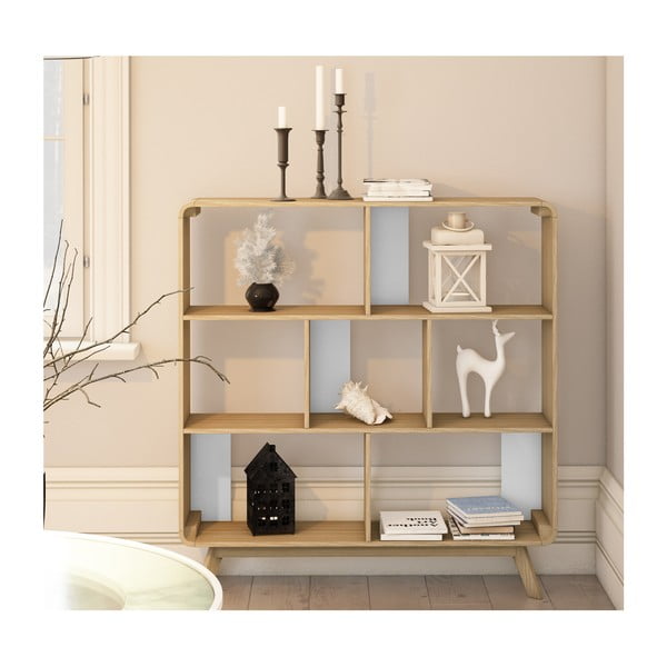 Regal v hrastovem dekorju v naravni barvi 122x126 cm Caitlin – Støraa-image-4