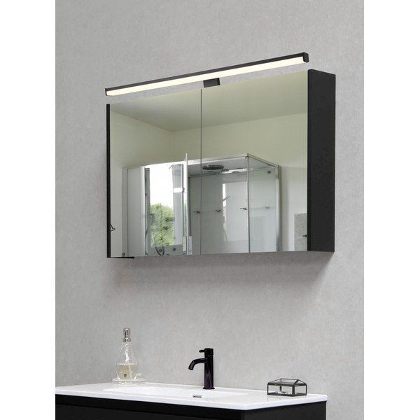 Mat črna stenska svetilka LED (dolžina 60 cm) Lino - Trio-image-1