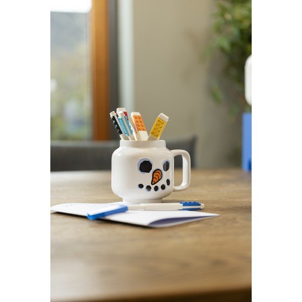 Bela keramična otroška skodelica za latte 255 ml Snowman – LEGO®-image-2