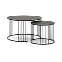 Okrogla stranska mizica s stekleno mizno ploščo ø 75 cm Hadar – Kave Home