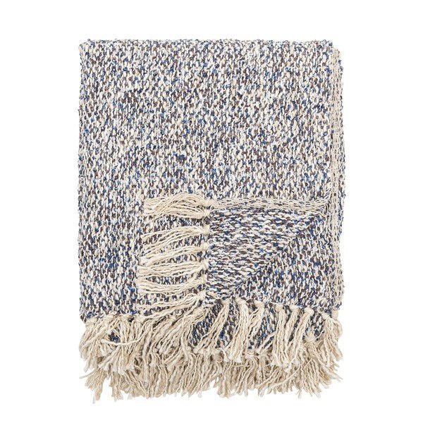 Prašno modra odeja iz mešanice lana 130x160 cm Ocean – Bloomingville-image-3