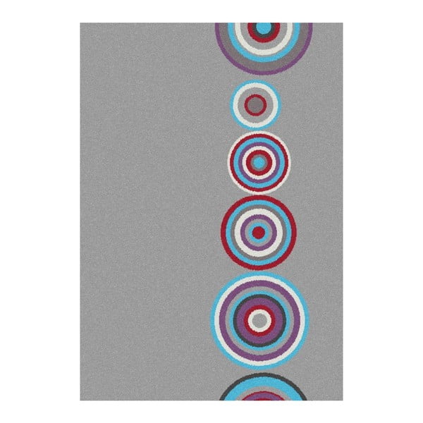 Siva preproga Universal Boras Circles, 133 x 190 cm