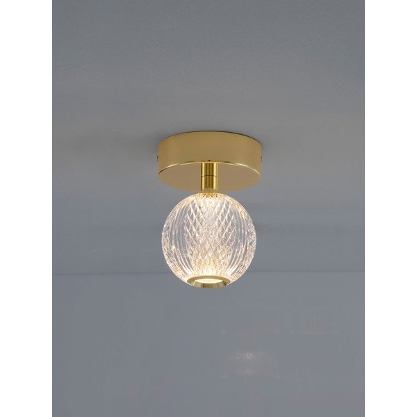 Aluminijasta LED stropna svetilka v zlati barvi s senčilom iz akrilnega stekla Brillante – Nova Luce-image-2