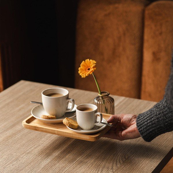 Svetlo siv porcelanast čajni krožniček ø 14 cm Nuance – BonBistro-image-2