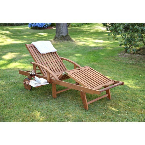 Rjav vrtni ležalnik iz masivnega lesa Beverly Hills – Garden Pleasure-image-1